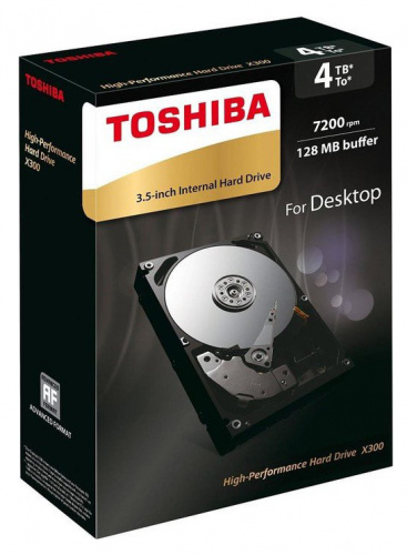Жесткий диск Toshiba SATA-III 4Tb HDWE140EZSTA X300 (7200rpm) 128Mb 3.5" Rtl фото 2