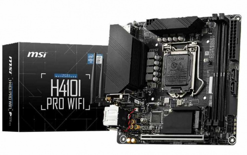 Материнская плата MSI H410I PRO WIFI Soc-1200 Intel H410 2xDDR4 mini-ITX AC`97 8ch(7.1) GbLAN+HDMI+DP