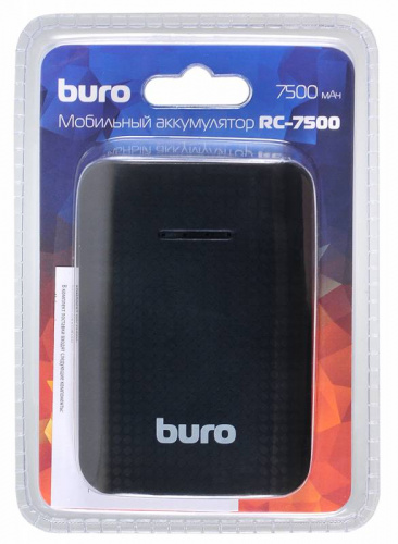 Мобильный аккумулятор Buro RC-7500 Li-Ion 7500mAh 1A черный 1xUSB фото 6