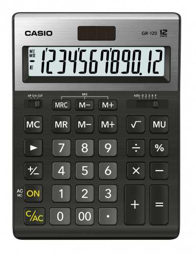 Калькулятор настольный Casio GR-120 черный 12-разр. фото 2