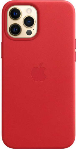 Чехол (клип-кейс) Apple для Apple iPhone 12 Pro Max Leather Case with MagSafe красный (MHKJ3ZE/A) фото 4