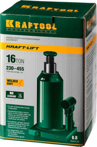 Домкрат Kraftool Kraft-Lift 43462-16_z01 бутылочный гидравлический зеленый фото 6