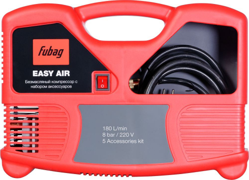 Компрессор поршневой Fubag Basic Easy Air безмасляный 180л/мин 1100Вт красный/черный фото 3