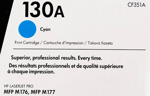 Картридж лазерный HP 130A CF351A голубой для HP M153/M176/M177 фото 2