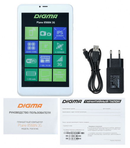 Планшет Digma Plane 8566N 3G MT8321 (1.3) 4C/RAM1Gb/ROM16Gb 8" IPS 1280x800/3G/Android 7.0/серебристый/2Mpix/0.3Mpix/BT/GPS/WiFi/Touch/microSD 64Gb/minUSB/3200mAh фото 8