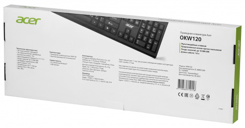 Клавиатура Acer OKW120 черный USB (ZL.KBDEE.006) фото 3