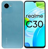Смартфон Realme C30 64Gb 4Gb голубой моноблок 3G 4G 6.5" 720x1600 Android 11 8Mpix 802.11 b/g/n GPS GSM900/1800 GSM1900 TouchSc
