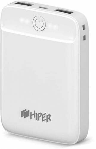 Мобильный аккумулятор Hiper SL10000 Li-Ion 10000mAh 2.1A+2.1A белый 2xUSB фото 2