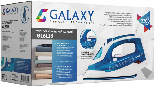 Утюг Galaxy GL 6118 2200Вт синий/белый фото 6