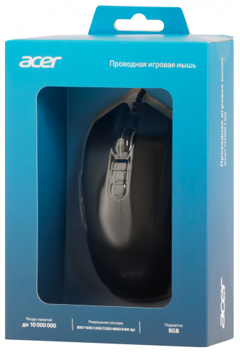 Мышь Acer OMW160 черный оптическая (6400dpi) USB (8but) фото 2