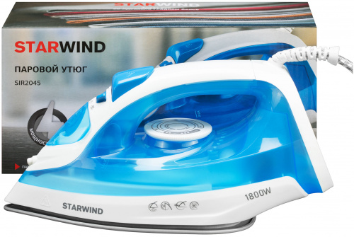 Утюг Starwind SIR2045 1800Вт голубой/белый фото 3