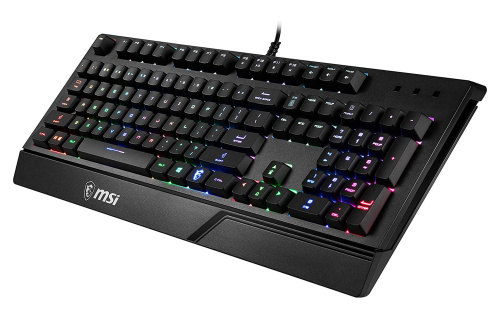 Клавиатура MSI Vigor GK20 RU черный USB Multimedia for gamer LED (подставка для запястий) фото 3