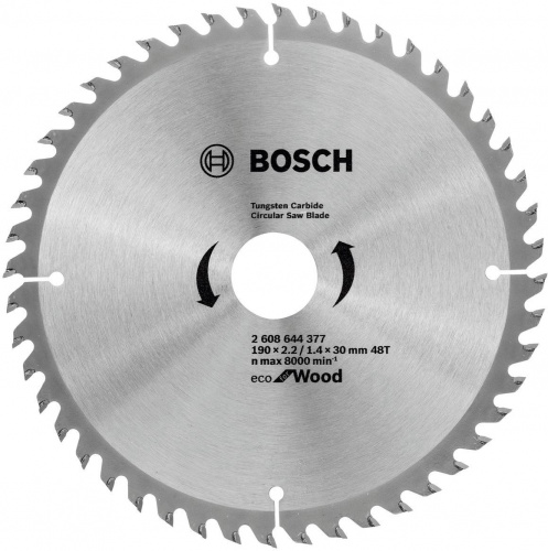 Диск пильный по дер. Bosch ECO WO (2608644377) d=190мм d(посад.)=30мм (циркулярные пилы)