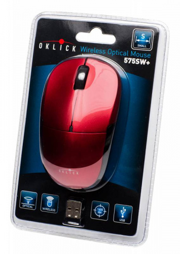 Мышь Oklick 575SW+ красный оптическая (1600dpi) беспроводная USB (2but) фото 5