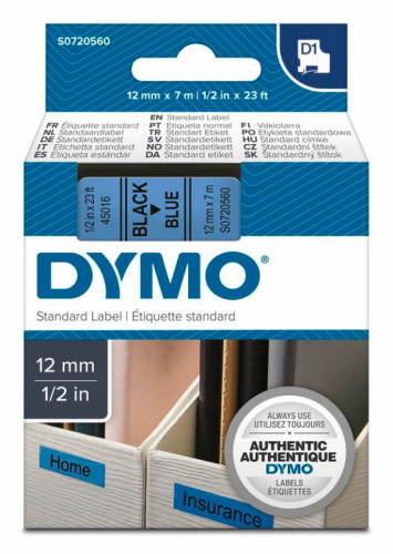 Картридж ленточный Dymo D1 S0720560 голубой/черный для Dymo фото 3