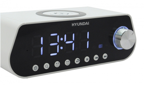 Радиобудильник Hyundai H-RCL380 белый LCD подсв:белая часы:цифровые FM фото 2