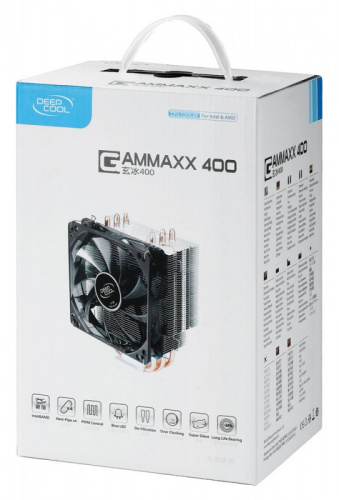 Устройство охлаждения(кулер) Deepcool GAMMAXX 400 Soc-FM2+/AM2+/AM3+/AM4/1150/1151/1155/2011/ 4-pin 18-30dB Al+Cu 130W 640gr LED Ret фото 6