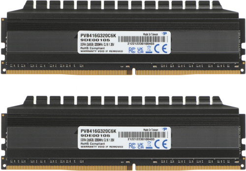 Память DDR4 2x8GB 3200MHz Patriot PVB416G320C6K Viper 4 Blackout RTL Gaming PC4-25600 CL16 DIMM 288-pin 1.35В dual rank с радиатором Ret фото 3