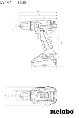 Дрель-шуруповерт Metabo BS 14.4 SET аккум. патрон:быстрозажимной (кейс в комплекте) фото 3