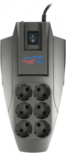Сетевой фильтр Pilot X-Pro 7м (6 розеток) серый (коробка) фото 4