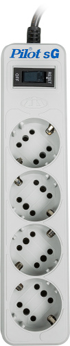 Сетевой фильтр Pilot SG 4x8 3м (4 розетки) белый (коробка) фото 2