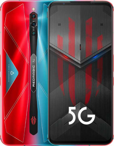Смартфон Nubia Red Magic 5S 256Gb 12Gb красный/голубой моноблок 3G 4G 2Sim 6.65" 1080x2340 Android 10 64Mpix 802.11 a/b/g/n/ac/ax NFC GPS GSM900/1800 GSM1900 TouchSc Ptotect MP3 FM A-GPS
