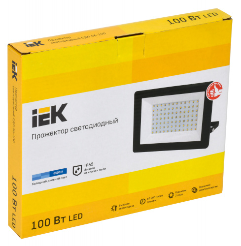 Прожектор уличный IEK СДО LPDO601-100-65-K02 светодиодный 100Втчерный фото 2