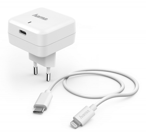 Сетевое зар./устр. Hama H-183316 3A PD для Apple кабель Apple Lightning/Type-C белый (00183316) фото 2