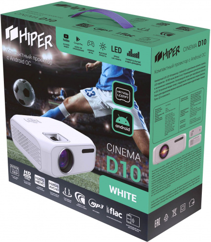 Проектор Hiper Cinema D10 LCD 4500Lm (1280x720) 2500:1 ресурс лампы:50000часов 2xUSB typeA 1xHDMI 1кг фото 6