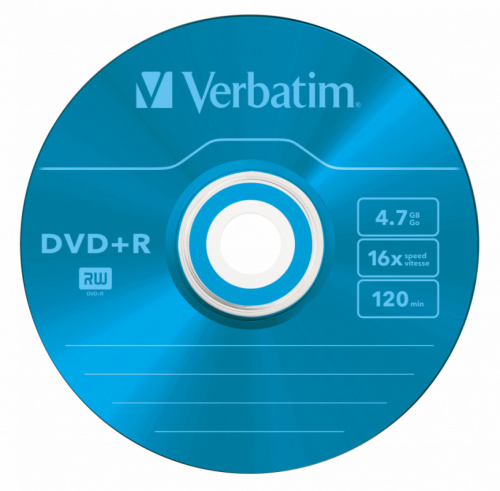 Диск DVD+R Verbatim 4.7Gb 16x Slim case (5шт) Color (43556) фото 2