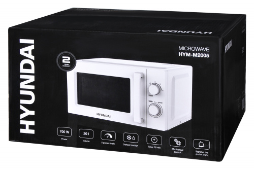 Микроволновая Печь Hyundai HYM-M2005 20л. 700Вт белый фото 6