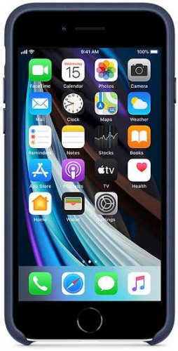 Чехол (клип-кейс) Apple для Apple iPhone SE 2020 Leather Case темно-синий (MXYN2ZM/A) фото 4