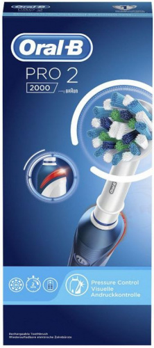 Зубная щетка электрическая Oral-B Professional Clean 2000 белый/голубой фото 2