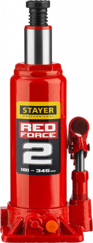 Домкрат Stayer Red Force 43160-2-K_z01 бутылочный гидравлический красный