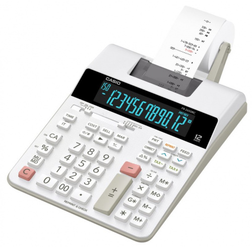 Калькулятор с печатью Casio FR-2650RC-W-EC серый/белый 12-разр. фото 2
