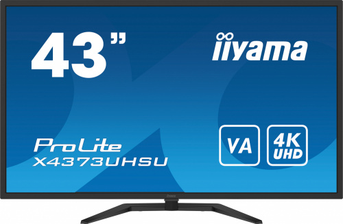 Монитор Iiyama 42.5" ProLite X4373UHSU-B1 черный VA 5ms 16:9 DVI HDMI M/M матовая HAS Pivot 1000:1 400cd 178гр/178гр 3840x2160 DisplayPort FHD 14.5кг