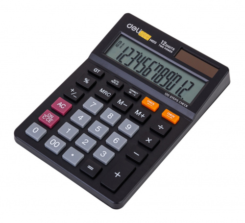 Калькулятор настольный Deli EM01320 черный 12-разр. фото 3