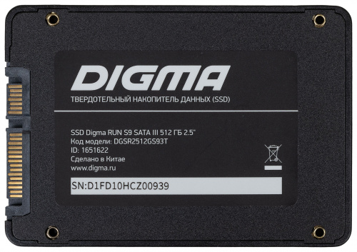 Накопитель SSD Digma SATA-III 512GB DGSR2512GS93T Run S9 2.5" фото 4