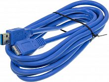 Кабель Ningbo micro USB 3.0 B (m) угловой USB A(m) 3м синий (блистер)