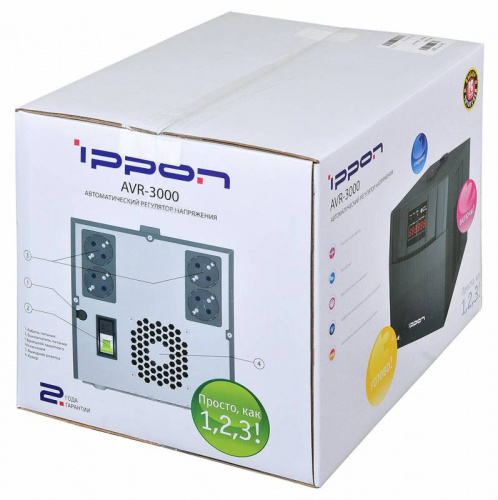 Стабилизатор напряжения Ippon AVR-3000 3000Вт 3000ВА черный фото 5