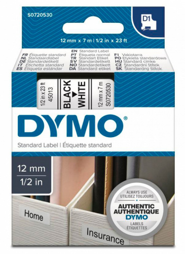 Картридж ленточный Dymo D1 S0720530 черный/белый для Dymo фото 3