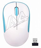 Мышь A4Tech V-Track G3-300N белый/голубой оптическая (1200dpi) беспроводная USB для ноутбука (3but)