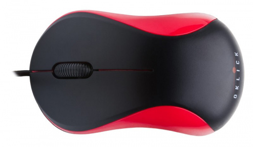 Мышь Оклик 115S черный/красный оптическая (1200dpi) USB для ноутбука (3but) фото 4