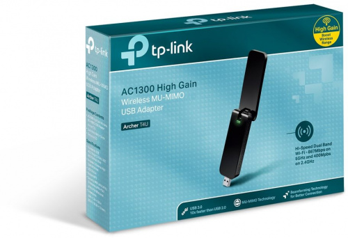 Сетевой адаптер WiFi TP-Link Archer T4U AC1300 USB 3.0 (ант.внеш.несъем.) фото 3