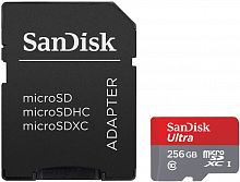 Флеш карта microSDXC 256Gb Class10 Sandisk SDSQUA4-256G-GN6MA Ultra + adapter