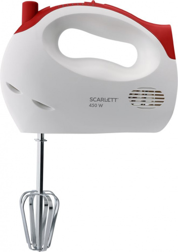 Миксер ручной Scarlett SC-HM40S13 450Вт белый/красный фото 2
