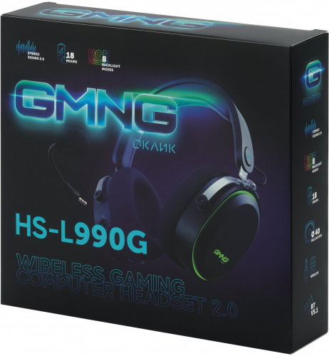 Наушники с микрофоном GMNG HS-L990G черный 1.5м мониторные BT оголовье (1547035) фото 2