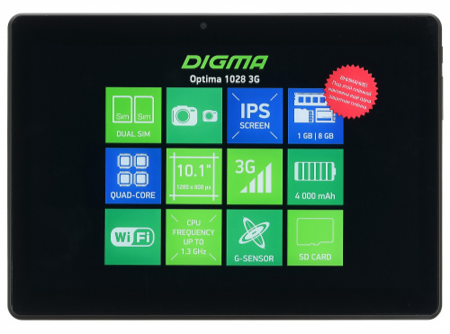 Планшет Digma Optima 1028 3G SC7731E (1.3) 4C RAM1Gb ROM8Gb 10.1" IPS 1280x800 3G Android 8.1 черный 0.3Mpix 0.3Mpix BT GPS WiFi Touch microSD 64Gb minUSB 4000mAh фото 3