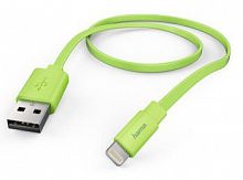 Кабель Hama Flat 00173647 Lightning (m) USB A(m) 1.2м зеленый плоский