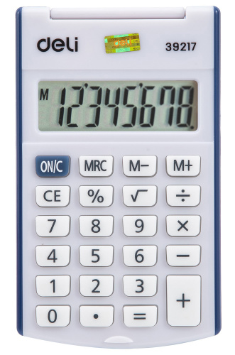 Калькулятор карманный Deli E39217/BLUE синий 8-разр. фото 2